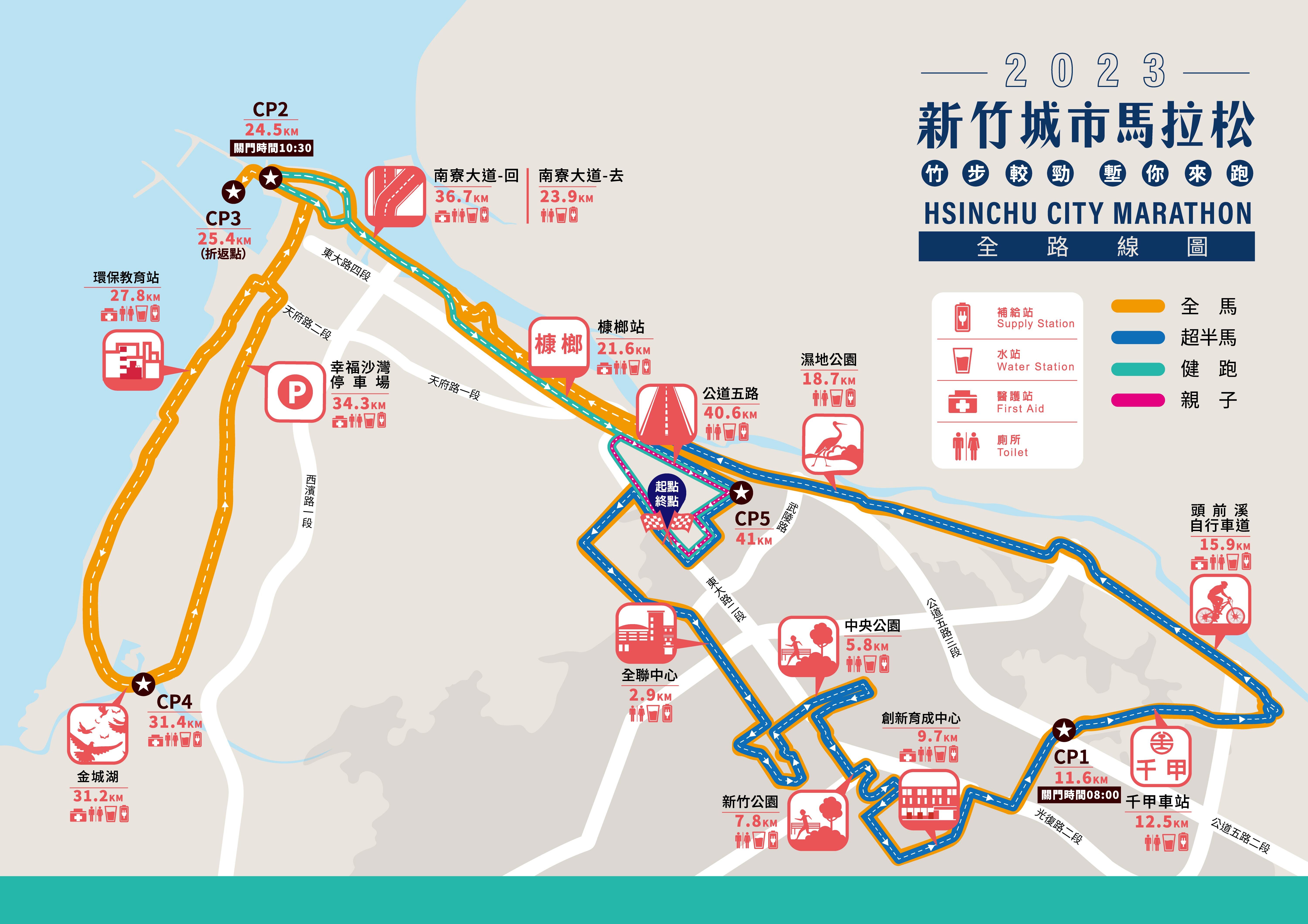 「2023新竹城市馬拉松」路線圖。